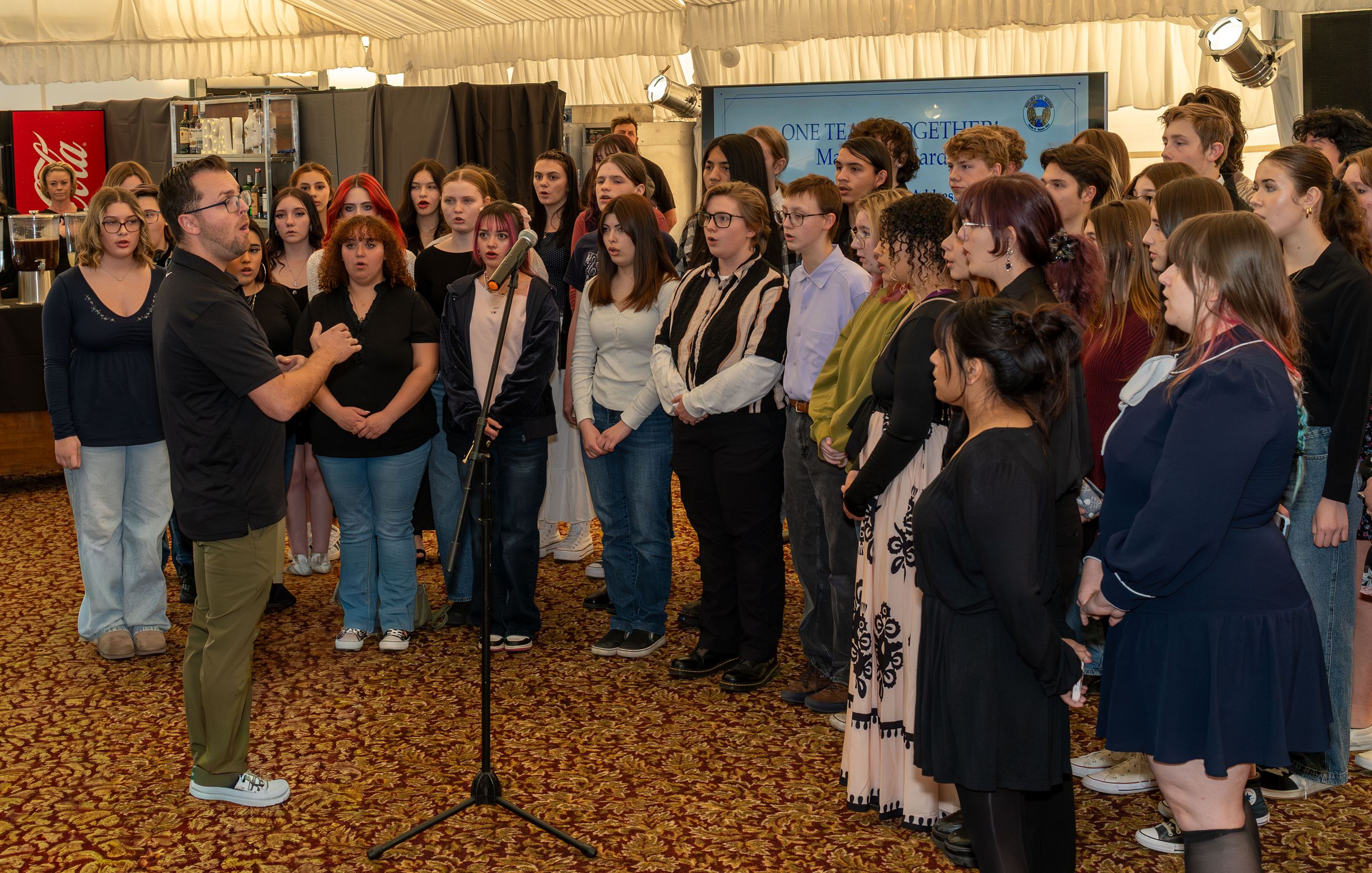 2026 State of the City (84) Photo of Boulder City High School Choir singing National Anthem
