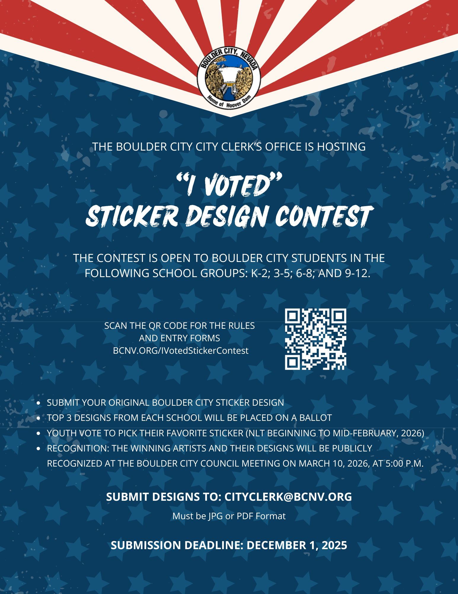 I VOTED sticker contest flyer 2025